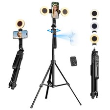71" Auto Face Tracking Tripod for iPhone with Light, Vlogging Kit for iPhone ...