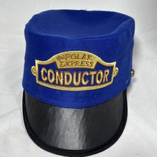Polar Express Train Conductor Hat Cap Youth Size Blue Pretend Play Christmas Kid