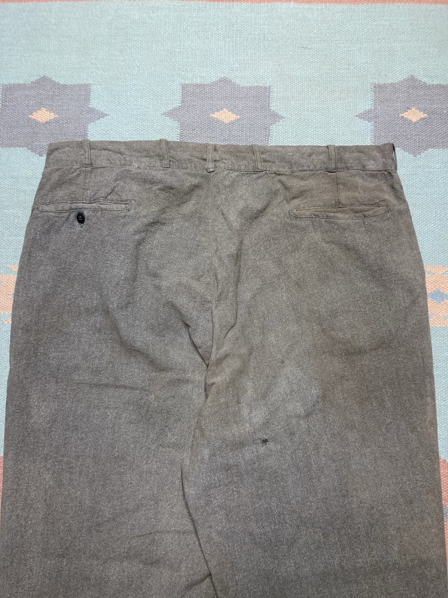 Vintage 1940s salt and pepper work pants covert cloth heavy thick