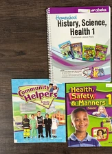 A Beka Homeschool History, Science, Health 1 Lesson Plans and 3 Books - Grade 1