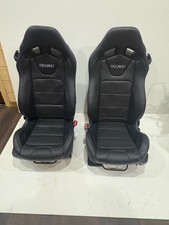 15-17 Ford Mustang S550 Oem Black Leather Front Recaro Seats Set