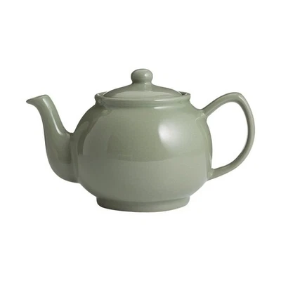 PRICE & KENSINGTON Stoneware Teapot Gloss Sage Green 6 Cup Traditional Serving Coffee Tea Pot 1.1L
