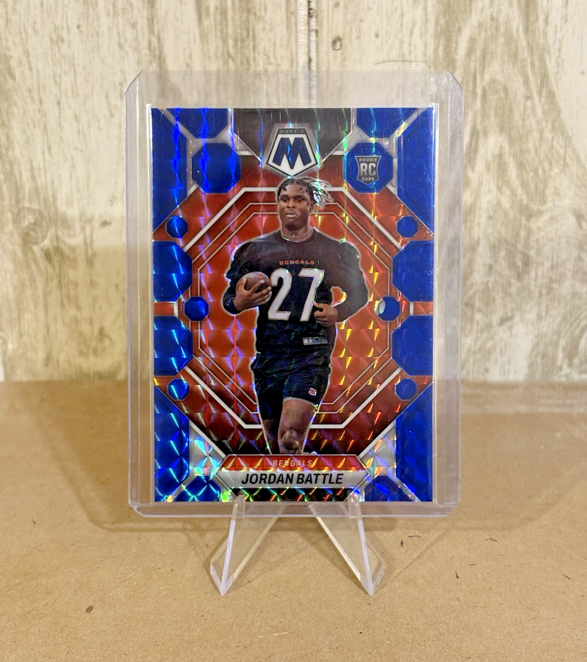 Jordan Battle Blue /99 2023 Panini Mosaic Rookie #338 (RC) Cincinnati Bengals