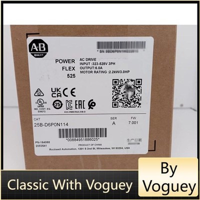 New Factory Sealed Allen-Bradley 25B-D6P0N114 PowerFlex 525 AC Drive US Free Tax
