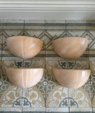A Group of 4 1980s Art Deco Revival Uplight Wall Sconces, 34cm wide, Ceramic