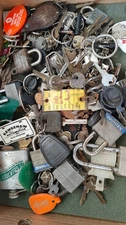 Another Estate Find... Box full of keys, locks, misc. junk drawer items...