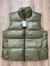 Men's 2XL Air Jordan Flight Down Vest Gilet Olive Puffer Vest FV7273-222