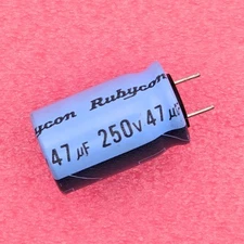 4pcs Rubycon 47uF 250V 85°C Radial Electrolytic Capacitors Japan (0.65"x1")