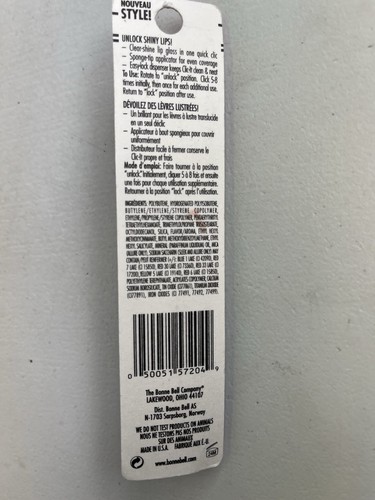 Bonne Bell - CLIC IT Clear Shine Lip Gloss GLAM Sugar- NOS - Carded - #204 - Y2K - Picture 2 of 2