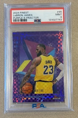 2024-25 Topps Finest LeBron James Purple X-Fractor /150 PSA 9 MINT POP 2