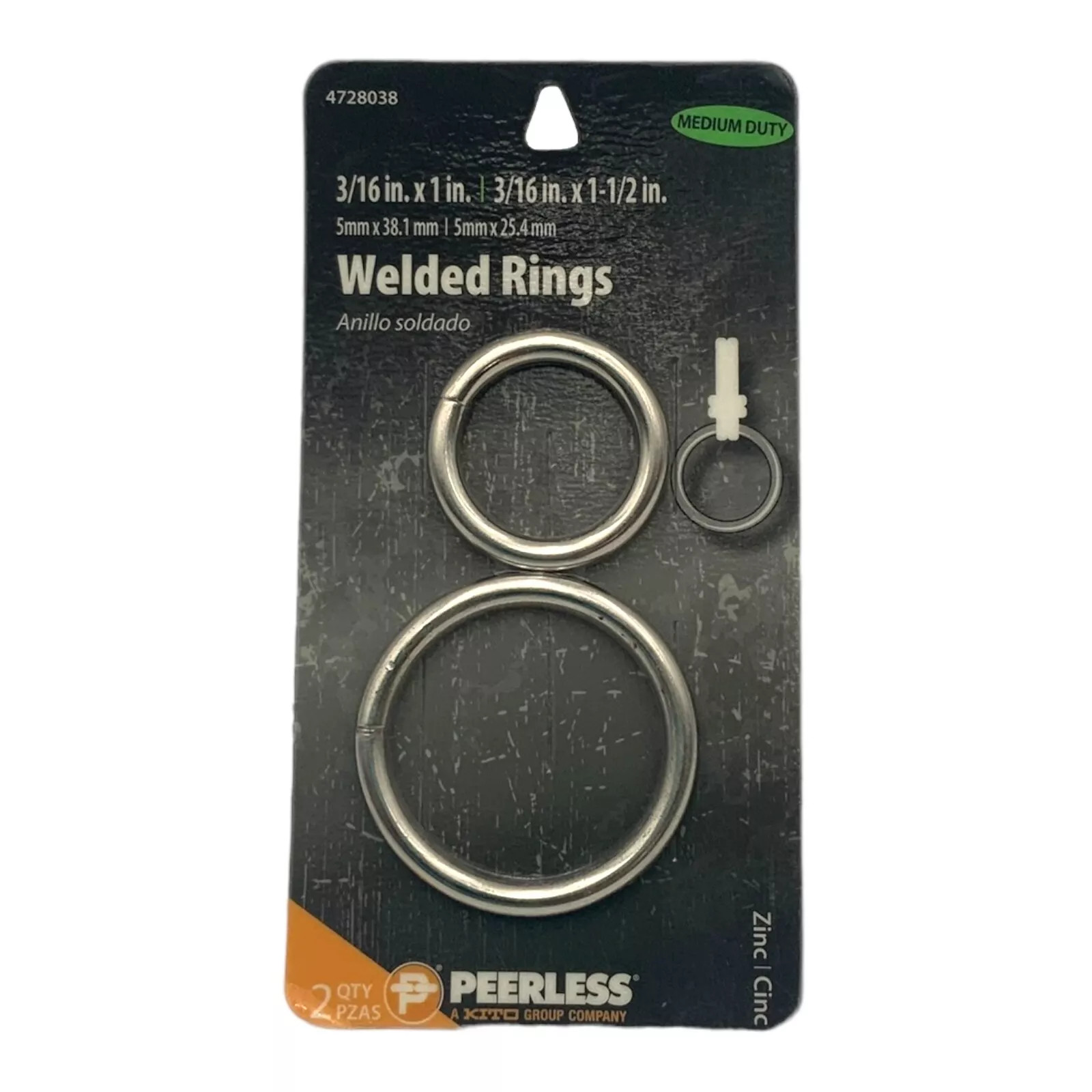 Несравненная цепочка из 2-х оцинкованных сварных колец 316 дюйма x 1-1 2 дюйма и 316 дюйма x 1 дюйм 2590₽