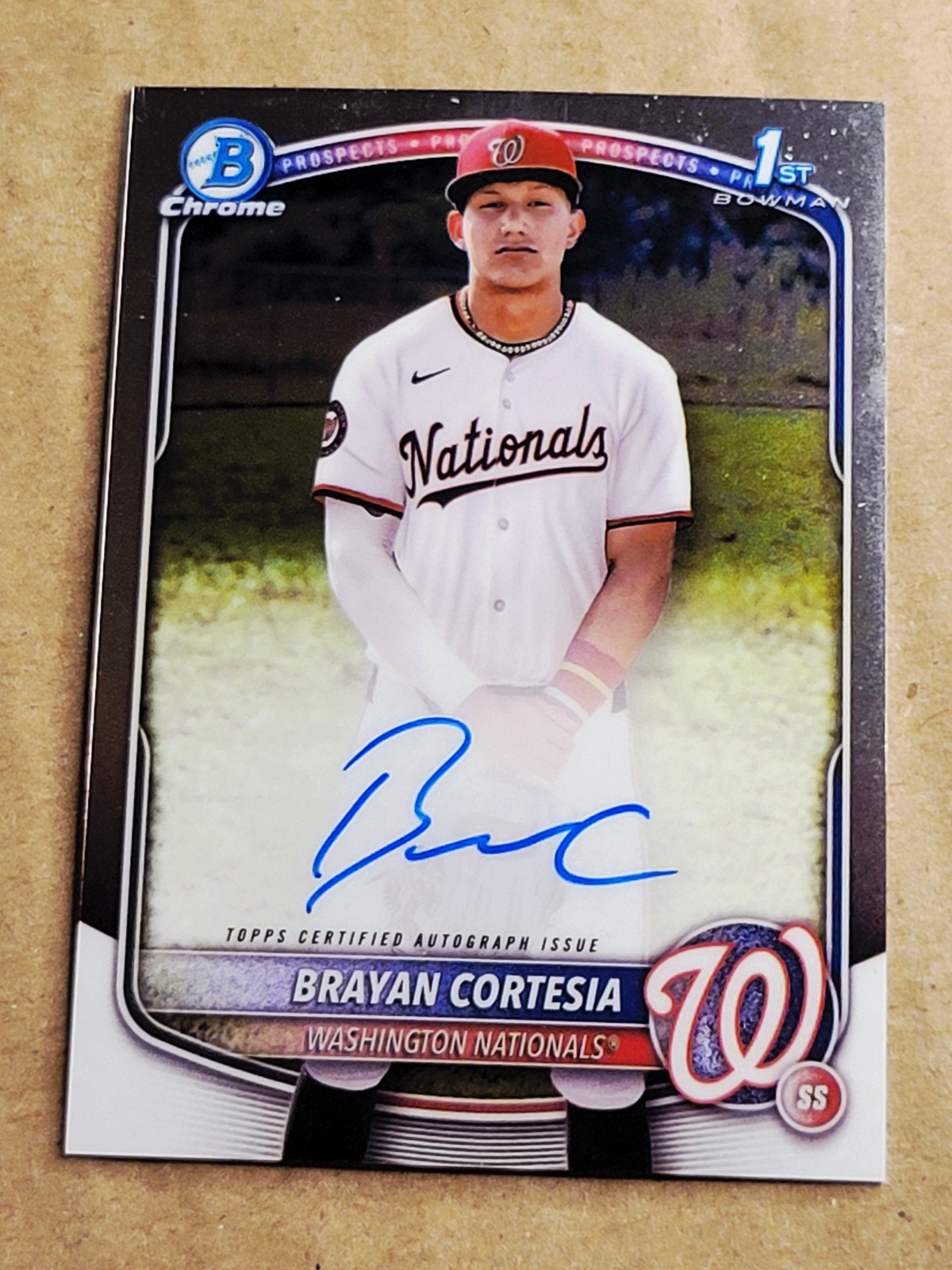 2025 Bowman Chrome Prospects Brayan Cortesia On-Card Auto #CPA-BC Nationals