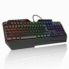 TECKNET Wired RGB Gaming Keyboard - 26-Key Anti-Ghosting, 13 Lighting Black