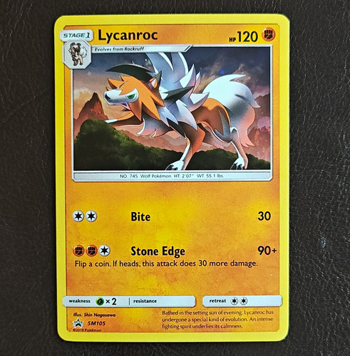 The Pokémon Company Lycanroc SM105 Sun & Moon Promo Black Star Holo Eng 120 HP