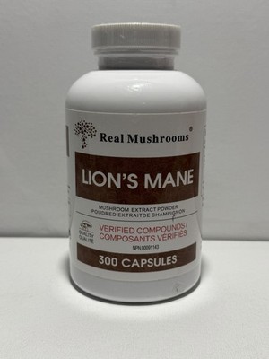 Real Mushrooms Lion s Mane Extract 300 Capsules Organic Mushroom Supplement