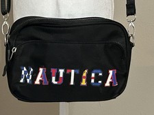 Nautica Black Nylon Convertible Crossbody Belt Bag Adjustable Strap