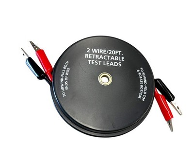 Cal-Hawk 2 Wire 20 FT Retractable Test Leads 18 Gauge Alligator Clips, CZATL220