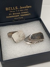 Vintage Solid Sterling Silver 925 Chain Link Cufflinks - Hallmark J.H.W Silver