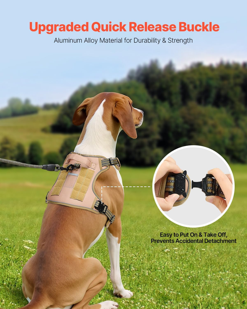 Dog Harness for Large Dogs, No Pull Tactical Dog Harness Adjustable Pet Vest...