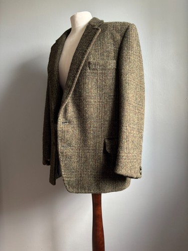 HARRIS TWEED JACKET 38 40 mens green 100% pure new wool JAGLA tailored GLASGOW - Picture 13 of 20