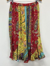 Vtg Requirements Patchwork Midi Skirt Medium Floral Festival Boho Cottage 90s