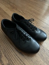 Sogebo Boys Tap Shoes Size 5Y Black Leather Lace Up Tap Dance