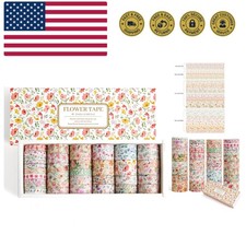 Floral Decorative Washi Tape Set - 32 Rolls of Artistic Tapes for DIY Projects