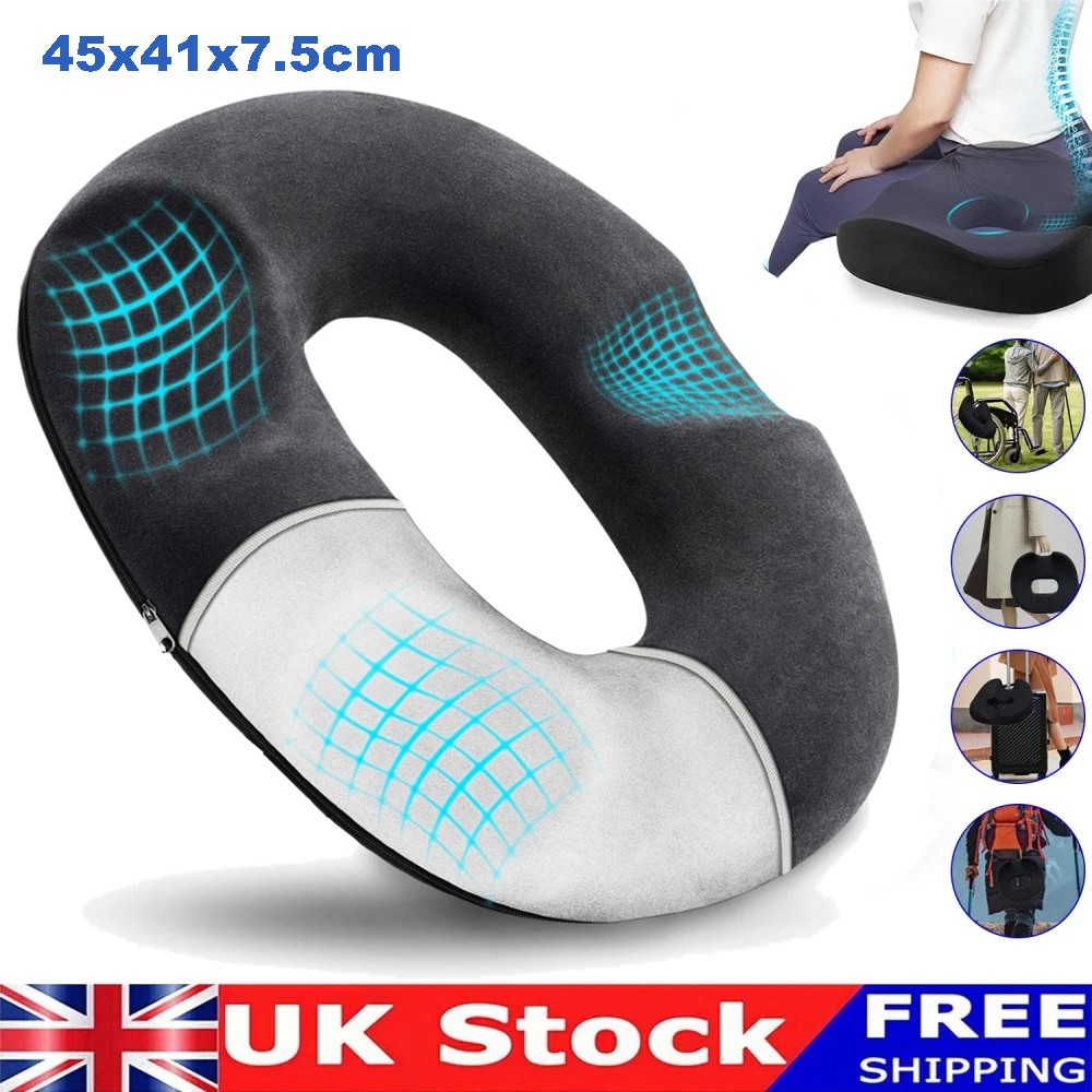 Memory Foam Donut Seat Cushion Pillow For Tailbone Sciatica and