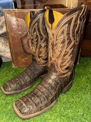 Cavender's by Old Gringo Men's Exotic Chocolate Caiman Western Cowboy Boots