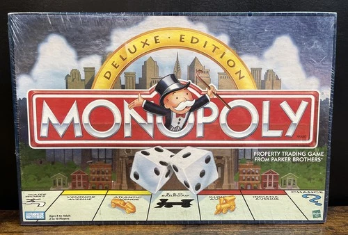 Monopoly Deluxe Edition Board Game Vintage Parker Brothers 1998 Factory Sealed