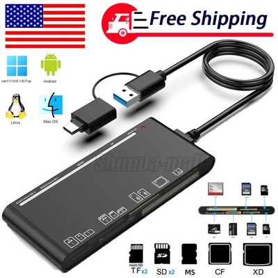 7 in 1 USB 3.0 Memory Card Reader Adapter Hub, for SD, CF, TF, Micro SD, XD, MS