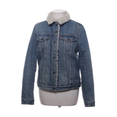 Levi Strauss & Co, Gefütterte Jeansjacke, Damen, Größe: M, Blau/Weiß #9aG