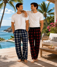 Mens Micro Flannel Fleece Elasticated PJs Pyjamas bottoms Lounge Nightwear
