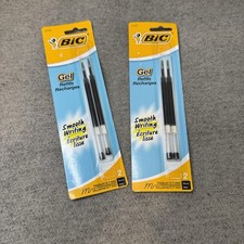Bic Gel Refills Retractable Pen Black Medium 0.7 2 Packs Item 31727 Made in 2014