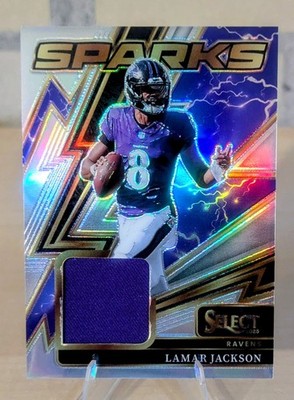 2025 Panini Select - Sparks Lamar Jackson #SPK-LJN /149 (MEM) - Baltimore Ravens