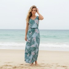 Show Me Your Mumu Maxi Dress Womens XXS Hanalei Tropical Kendall Low Back Floral