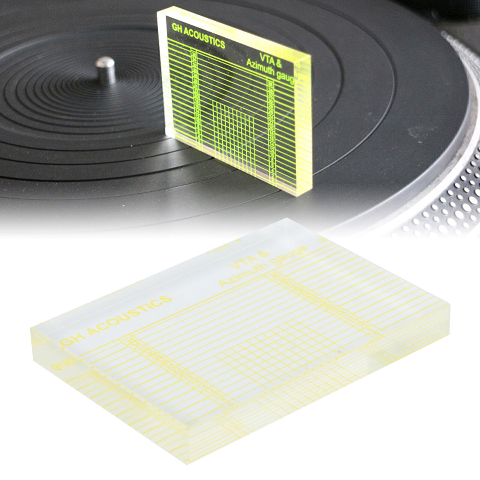 Precision Tonearm VTA Azimuth Alignment Gauge & Headshell Block Ruler