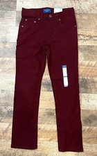 Boys Slim Fit Sits Below Waist Super Flex Denim Arizona Jean CO. NWT Burgundy