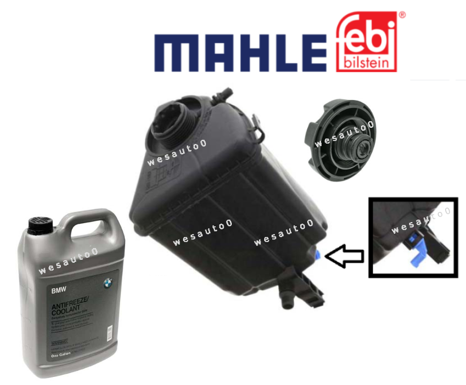 For BMW 650i xDrive Coolant Expansion Tank + Sensor + Cap + Antifreeze ...