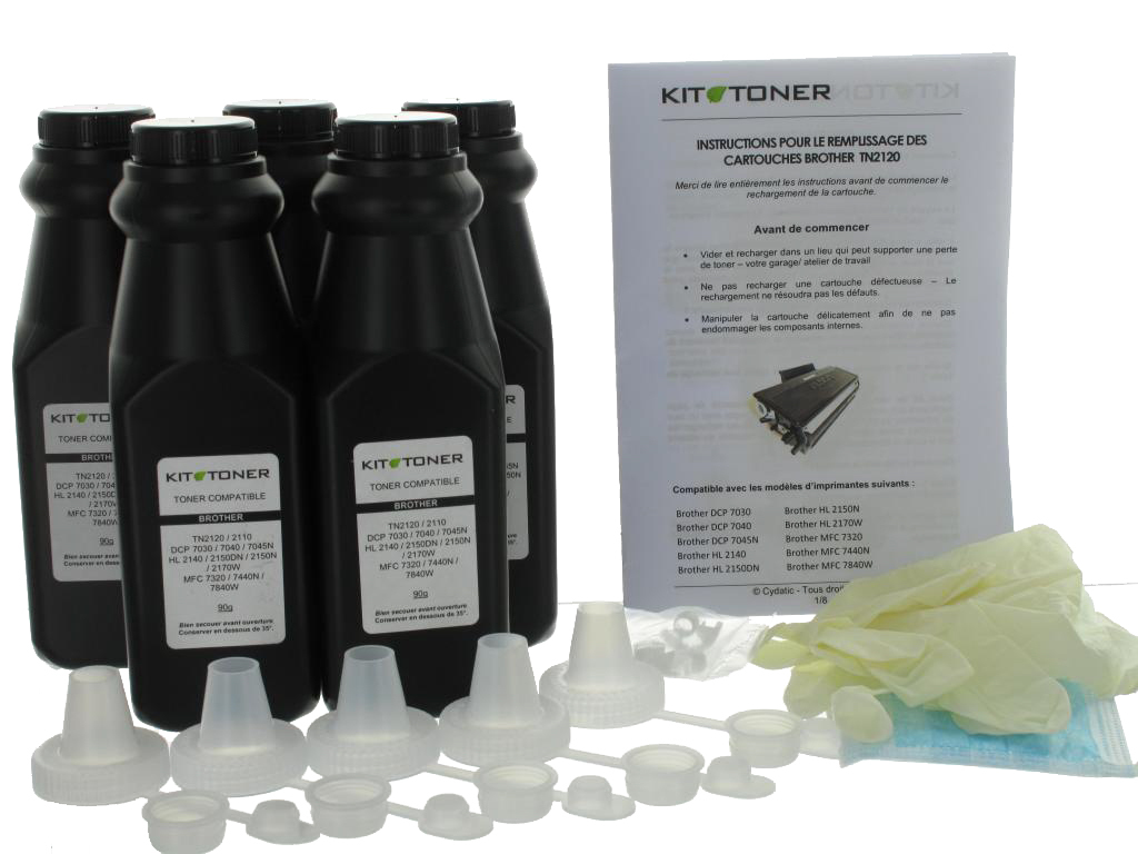 Recharge Brother HL 2150DN pour éviter la panne d'encre noire pack économique x5