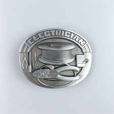 Antique Silver Trades Tradesman Electrician Tool Belt Buckle also Stock in US