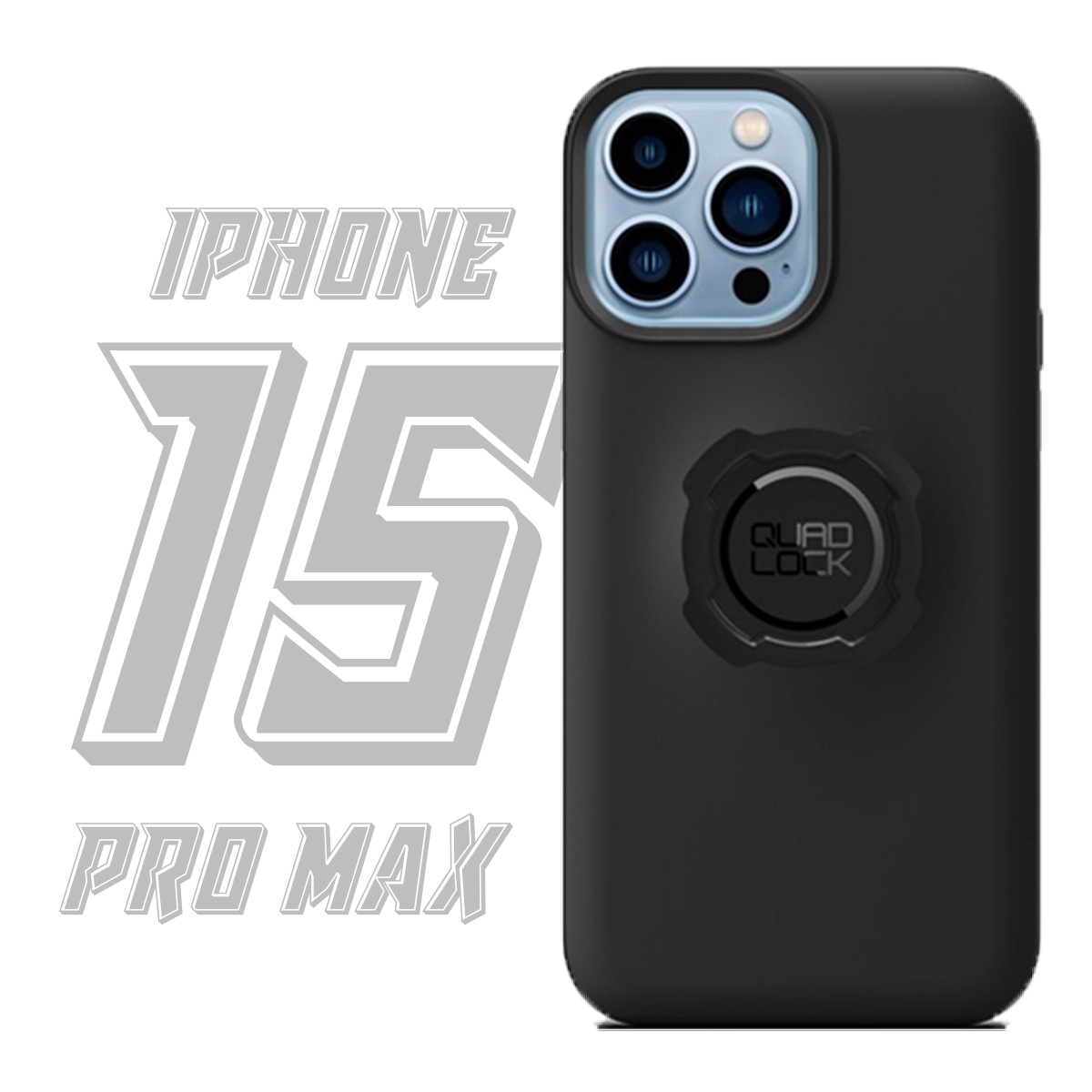 Coque iPhone 15 Pro Max Quad Lock MAG noire en polycarbonate noir