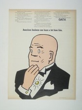 Vintage GATX Print AD American Business Can Learn A Lot From Him Cartoon 1968