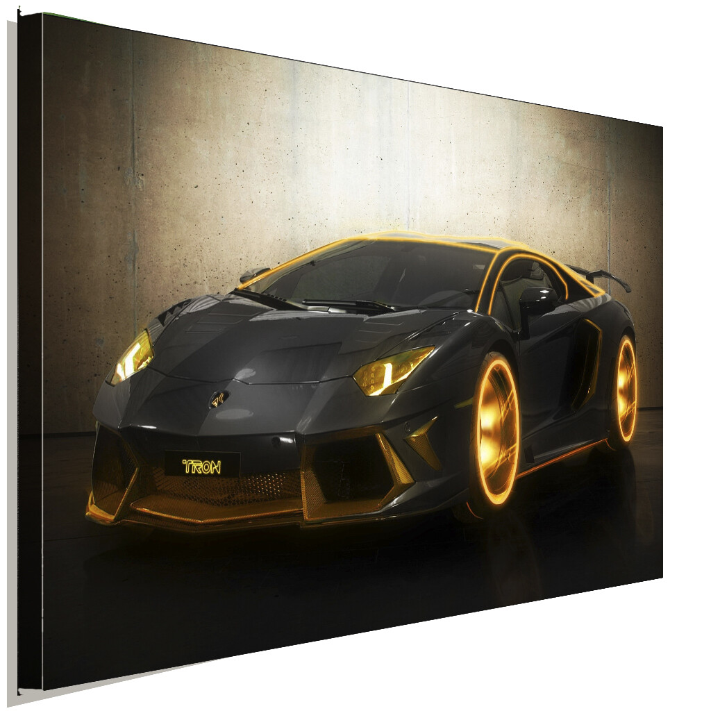 Lamborghini Sport Rot Lack Leinwandbild / LaraArt Bilder / Mehrfarbig