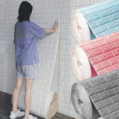 70Cm*10M 3D Brick Pattern Wall Sticker Self-Adhesive Panel Waterproof