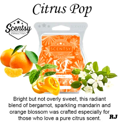 SCENTSY Wax Melt Bar CITRUS POP 8 Cube Scent Pack 3.2oz New