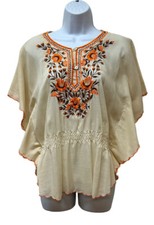 Vintage Sheer Embroidered Mexican Oaxacan Top Ethnic Peasant Boho Art to Wear