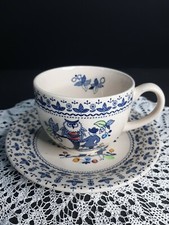 Cup and Saucer Set By Johnson Brothers Sugar And Spice Pattern Ironstone Owl