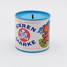 VINTAGE Blechdose SPARDOSE SPARBÜCHSE BÄRENMARKE Alt Antik Werbung 