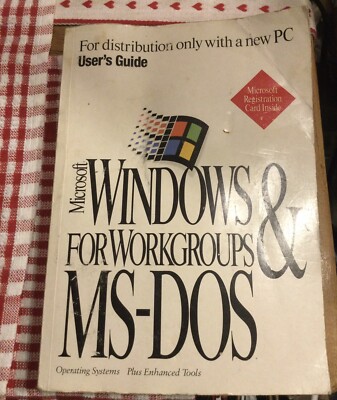 Vintage Windows for Workgroups and MS-DOS User's Guide Only - DW10 *1994 Print